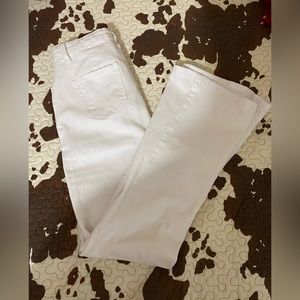 White flare jeans